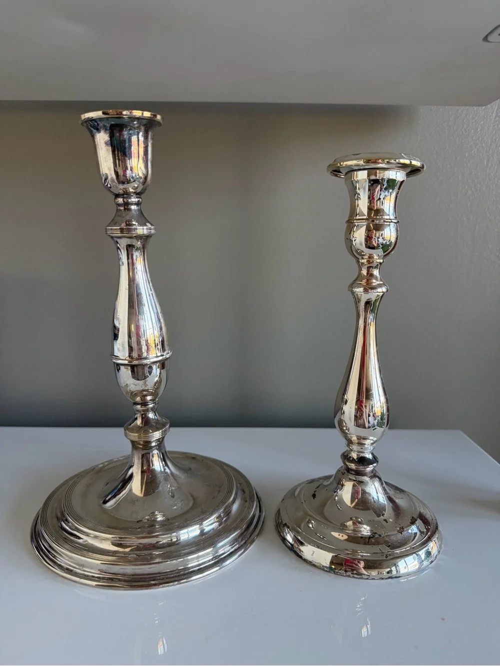 Silver Plated Decorative Candle Holders - Set of 2